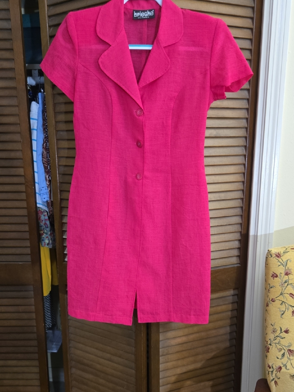Brioche Hot Pink Short Sleeve Mini Dress